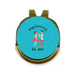 Happy Anniversary Golf Ball Marker - Hat Clip - Gold