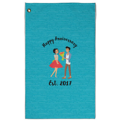 Happy Anniversary Golf Towel - Poly-Cotton Blend - Large w/ Couple's Names