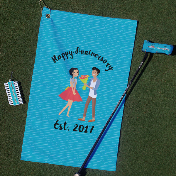 Custom Happy Anniversary Golf Towel Gift Set (Personalized)