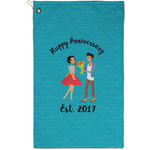 Happy Anniversary Golf Towel - Poly-Cotton Blend - Small w/ Couple's Names