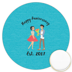 Happy Anniversary Printed Cookie Topper - 3.25" (Personalized)