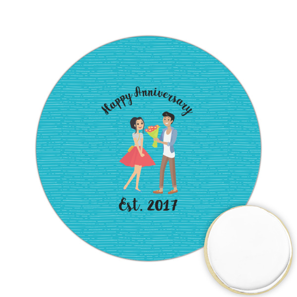 Custom Happy Anniversary Printed Cookie Topper - 2.15" (Personalized)