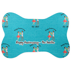 Happy Anniversary Bone Shaped Dog Food Mat (Personalized)