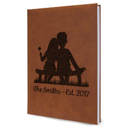 Happy Anniversary Leather Sketchbook - Large - Single Sided (Personalized)