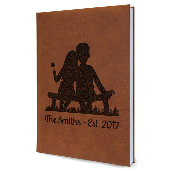 Custom Happy Anniversary Leather Sketchbook - Large - Single Sided (Personalized)