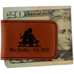 Happy Anniversary Leatherette Magnetic Money Clip (Personalized)