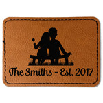 Happy Anniversary Faux Leather Iron On Patch - Rectangle (Personalized)