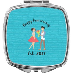 Happy Anniversary Compact Makeup Mirror (Personalized)