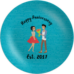 Happy Anniversary Melamine Salad Plate - 8" (Personalized)