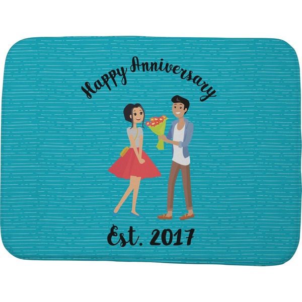 Custom Happy Anniversary Memory Foam Bath Mat - 48"x36" (Personalized)