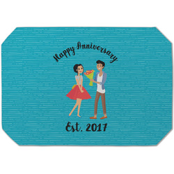 Happy Anniversary Dining Table Mat - Octagon (Single-Sided) w/ Couple's Names