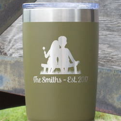 Happy Anniversary 20 oz Stainless Steel Tumbler - Olive - Double Sided (Personalized)