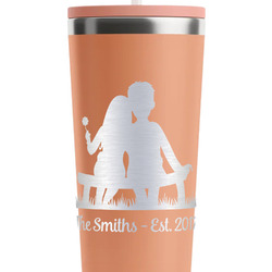 Happy Anniversary RTIC Everyday Tumbler with Straw - 28oz - Peach - Single-Sided (Personalized)