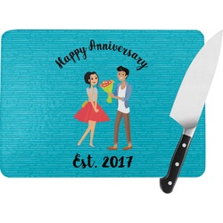 Happy Anniversary Rectangular Glass Cutting Board (Personalized)