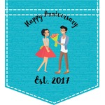 Happy Anniversary Iron On Faux Pocket (Personalized)