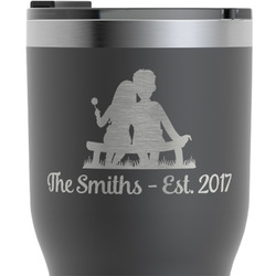 Happy Anniversary RTIC Tumbler - Black - Engraved Front & Back (Personalized)