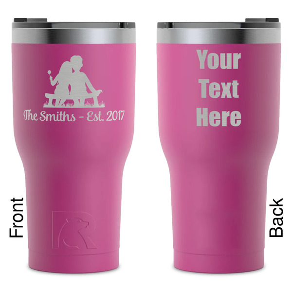 Custom Happy Anniversary RTIC Tumbler - Magenta - Laser Engraved - Double-Sided (Personalized)