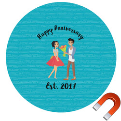 Happy Anniversary Round Car Magnet - 10" (Personalized)