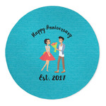 Happy Anniversary 5' Round Indoor Area Rug (Personalized)