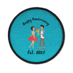 Happy Anniversary Iron On Round Patch w/ Couple's Names