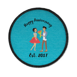 Happy Anniversary Iron On Round Patch w/ Couple's Names