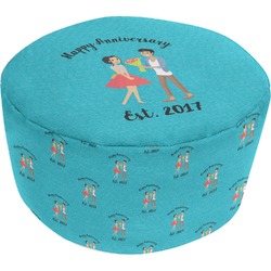 Happy Anniversary Round Pouf Ottoman (Personalized)