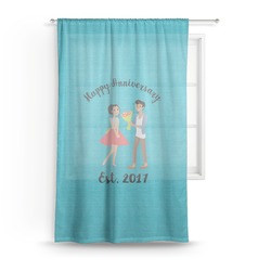 Happy Anniversary Sheer Curtain - 50"x84" (Personalized)