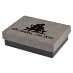 Happy Anniversary Small Gift Box w/ Engraved Leather Lid (Personalized)