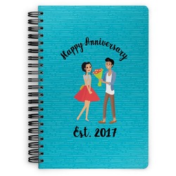 Happy Anniversary Spiral Notebook - 7x10 w/ Couple's Names