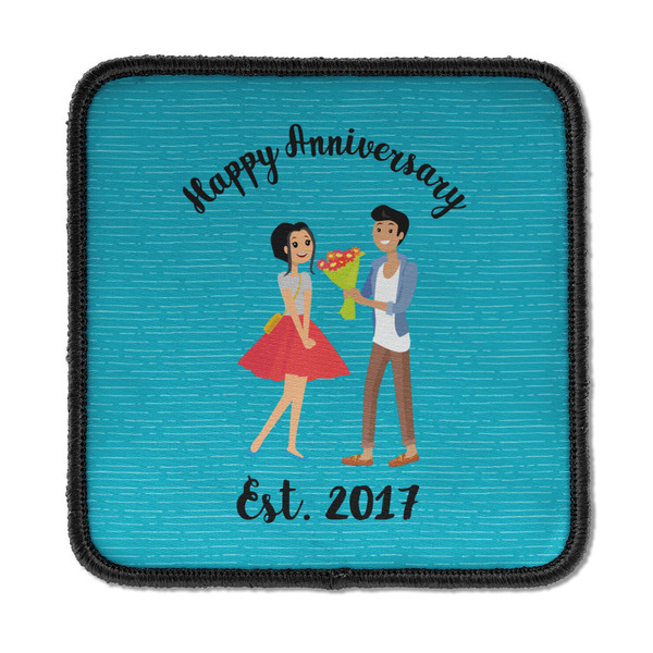 Custom Happy Anniversary Iron On Square Patch w/ Couple's Names