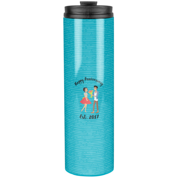 Custom Happy Anniversary Stainless Steel Skinny Tumbler - 20 oz (Personalized)