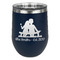 Happy Anniversary Stainless Wine Tumblers - Navy - Double Sided - Front