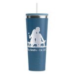 Happy Anniversary RTIC Everyday Tumbler with Straw - 28oz - Steel Blue - Double-Sided (Personalized)