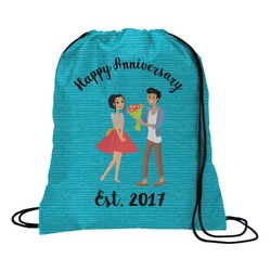 Happy Anniversary Drawstring Backpack - Medium (Personalized)