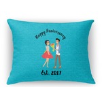 Happy Anniversary Rectangular Throw Pillow Case - 12"x18" (Personalized)