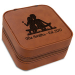 Happy Anniversary Travel Jewelry Box - Rawhide Leather (Personalized)