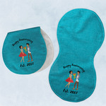 Happy Anniversary Burp Pads - Velour - Set of 2 w/ Couple's Names