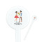 Happy Anniversary White Plastic 7" Stir Stick - Round - Closeup