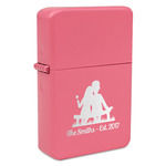 Happy Anniversary Windproof Lighter - Pink - Double Sided & Lid Engraved (Personalized)