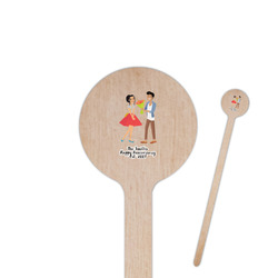 Happy Anniversary 7.5" Round Wooden Stir Sticks - Single Sided (Personalized)