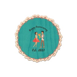 Happy Anniversary Genuine Maple or Cherry Wood Sticker (Personalized)