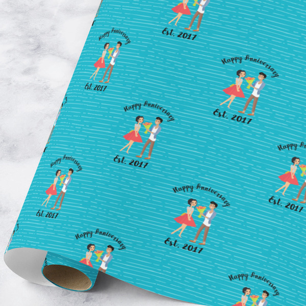 Custom Happy Anniversary Wrapping Paper Roll - Large (Personalized)