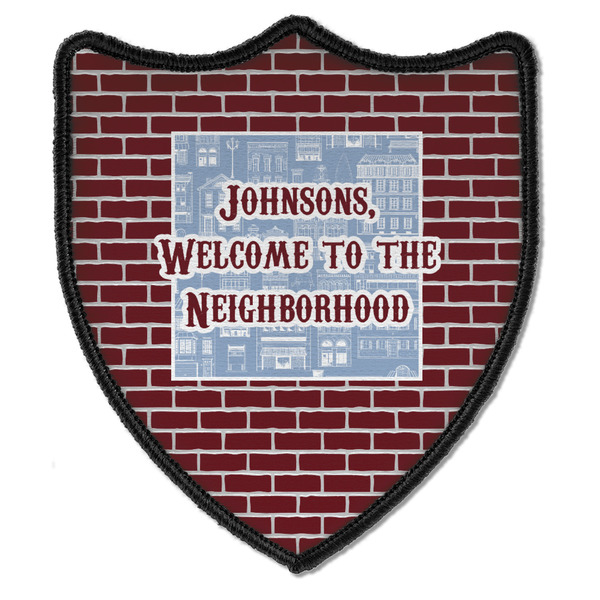 Custom Housewarming Iron On Shield Patch B w/ Name or Text