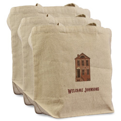 Housewarming Reusable Cotton Grocery Bags - Set of 3 (Personalized)