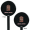 Housewarming Black Plastic 5.5" Stir Stick - Double Sided - Round - Front & Back