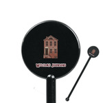 Housewarming 5.5" Round Plastic Stir Sticks - Black - Double Sided (Personalized)