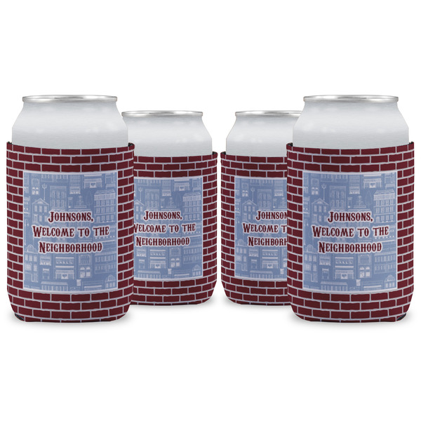 Custom Housewarming Can Cooler (12 oz) - Set of 4 w/ Name or Text