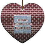 Housewarming Heart Ceramic Ornament w/ Name or Text