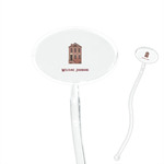 Housewarming 7" Oval Plastic Stir Sticks - Clear (Personalized)