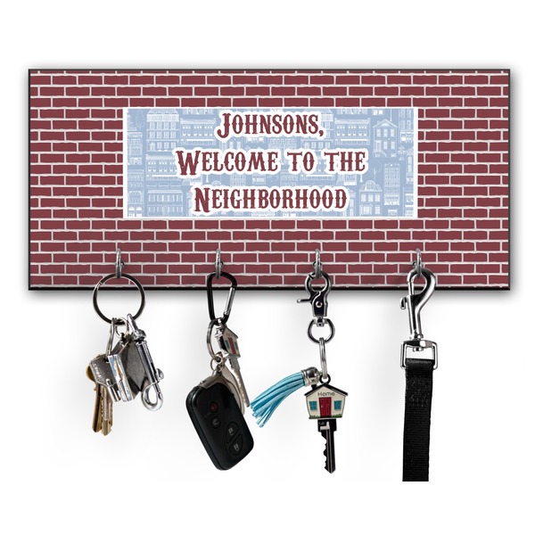 Custom Housewarming Key Hanger w/ 4 Hooks w/ Name or Text